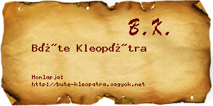 Büte Kleopátra névjegykártya